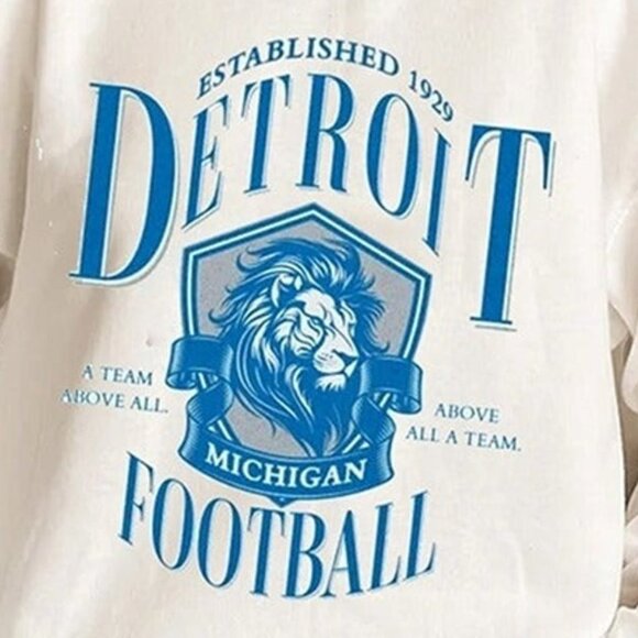 Detroit Lions True Fan Sweatshirt Retro NFL Crewneck Football Gift Top 79 - Picture 2 of 5